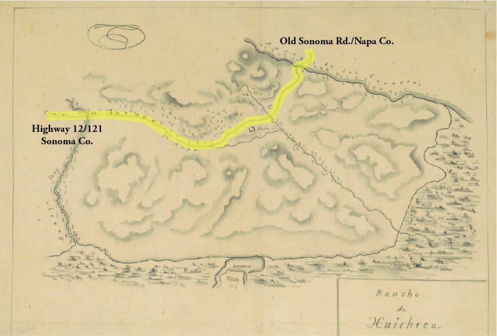 Rancho de Huichica, Sonoma_1861.Road
